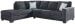 Altari - Left Arm Facing Corner Chaise With Sleeper 2 Pc Sectional - Slate