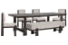 Tauren - Trestle Dining Table With 4 Upholstered Side Chairs And Bench - Coffee Bean / Beige