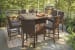 Paradise Trail - Medium Brown - 9 Pc. - Fire Pit Table, 8 Barstools