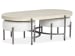 Jennings - Oval Cocktail Table And 2 Ottomans With Round End Table - Edgecomb Gray And Weathered Antique Nickel