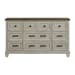 Farmington - 9 Drawer Dresser - Medium Brown / Washed Stone
