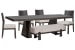 Tauren - Extendable Double Pedestal Dining Table With 4 Side Chairs And Bench - Coffee Bean / Beige