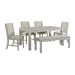 Eleanor - 6 Piece Standard Height Dining Set (Rectangular Table, Four Chairs & Bench) - White