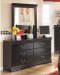 Huey Vineyard - Black - 5 Pc. - Dresser, Mirror, Full Sleigh Bed