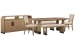 Tristan - Extendable Trestle Dining Table With 2 Benches, 2 Side Chairs And Sideboard - Swiss Coffee / Beige