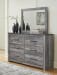 Bronyan - Dark Gray - King Panel Bed - 4 Pc. - Dresser, Mirror, King Bed
