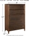 Kisper - Brown - 6 Pc. - Dresser, Mirror, Chest, King Panel Bed