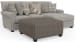 Livingston - 2 Piece Sofa Chaise With Comfort Coil Seating, 40" Cocktail Ottoman And 6 Accent Pillows Included (RSF Chaise) - Linen