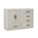 Stone Textured 5 Drawer Accent Cabinet With Doors - Gray