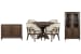 Jubilee - 54" Round Dining Table With 4 Arm Chairs, Bar Cabinet And Display Cabinet - Brown / White
