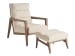 Sunset Key - Hayley Ottoman - Beige / Dark Brown