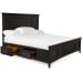 Westley Falls - Complete Queen Panel Bed With Storage Rails - Graphite