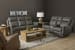 Maxwell - Power Reclining Loveseat With Console, Power Headrests And Lumbar - Cinder