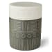 Hieroglyphics - Garden Stool - Gray / White