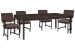 Modern Mosaic - Leg Dining Table With 2 Side Chairs And 2 Arm Chairs - Brown