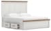 Savonport - King Panel Bed With 2 Under Bed Storage Units - White / Brown