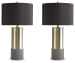 Jacek - Metal Table Lamp (Set of 2) - Gray / Brass Finish