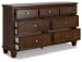 Danabrin - 7 Pc. - Dresser, Mirror, Queen Panel Bed, 2 Nightstands - Brown