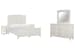 Willowbrook - California King Panel Bed, 2 Open Nightstands And Drawer Dresser With Landscape Mirror - Egg Shell White