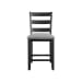 Martin - Counter Side Chair With Gray Fabric (Set of 2) - Black Finish