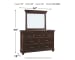 Brynhurst - Dark Brown - 5 Pc. - Dresser, Mirror, Queen Upholstered Bed with Storage Bench
