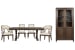 Jubilee - Extendable Trestle Dining Table With 2 Side Chairs, 2 Arm Chairs And Display Cabinet - Brown / White