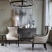 Sandy - Wing Back Armchair - Beige & Dark Brown