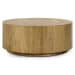 Layne - Round Coffee Table With Casters - Light Brown