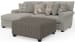 Livingston - 2 Piece Sofa Chaise With Comfort Coil Seating, 40" Cocktail Ottoman And 6 Accent Pillows Included (LSF Chaise) - Linen