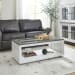 Melody - Rectangular Coffee Table With Casters - White