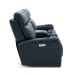 View - Power Reclining Loveseat With Console, Power Headrests & Lumbar - Blue