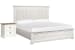 Kingston - King Upholstered Panel Bed With Nightstand - Whisper White And Cerused Nutmeg