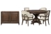 Jubilee - 54" Round Dining Table With 2 Side Chairs, 2 Arm Chairs And Bar Cabinet - Brown / White