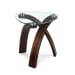 Allure - Oval End Table With Glass Top - Hazlenut