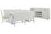 Heron Cove - Extendable Trestle Dining Table With 2 Benches, 2 Upholstered Side Chairs And Buffet - Chalk White And Dovetail Gray