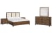 Ridgefield - King Upholstered Panel Bed, 2 Nightstands And Double Drawer Dresser With Landscape Mirror - Russet / Beige