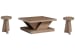 Lansbury - Square Cocktail Table With 2 Accent End Tables - Antique Wheat