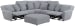 Majesty - 3 Piece Deep Seating Power Reclining Sectional With 1 Castered Cocktail Ottoman - Shark