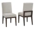 Crafted Cherry - Upholstered Side Chair Oatmeal Fabric - Dark Cherry