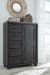 Foyland - Black / Brown - 6 Pc. - Dresser, Door Chest, Mirror, California King Panel Storage Bed