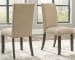 Rokane - Brown - 7 Pc. - Rectangular Dining Room Extension Table, 6 Upholstered Side Chairs