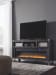 Todoe - 2 Pc. - 65" TV Stand with Wide Fireplace Insert - Gray