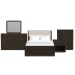 Sylvie - 5 Piece Bedroom Set With Queen Upholstered Bed - White / Dark Brown