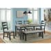Martin - Gray 6 Piece Dining Set, Table, Four Chairs & Bench - Gray