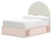 Wistenpine - Blush - Full Upholstered Panel Bed With Side Storage
