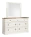 Kingston - Drawer Dresser With Landscape Mirror - Whisper White And Cerused Nutmeg
