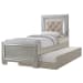 Platinum - Youth Twin Platform With Trundle 4 Piece Bedroom Set - Сhampagne
