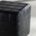 Carlo - Leather Square Ottoman - Jet Black