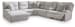 Acklen Place - Pewter - 6-Piece Power Reclining Sectional With Laf Power Reclining Back Chaise