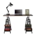 Irene - Warm Brown/black - Adjustable Height Desk